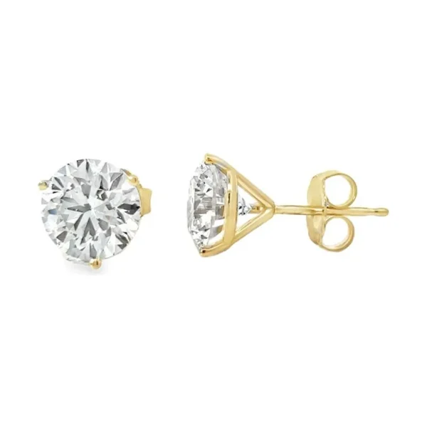 Round Lab Diamond Stud Earrings