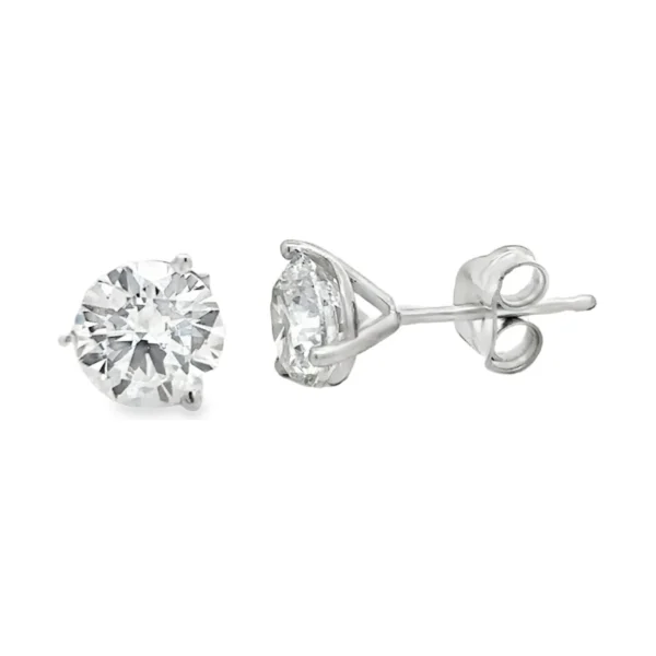 Round Diamond Stud Earrings