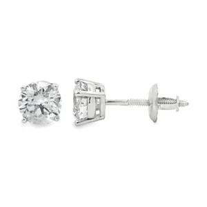 Round Diamond Stud Earrings