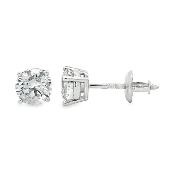 Round Diamond Stud Earrings