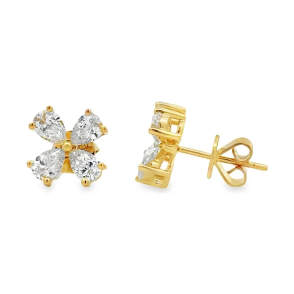 Pear Cluster Stud Earrings
