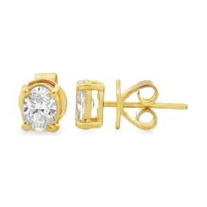 Oval Diamond Stud Earrings