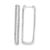 Rectangular Diamond Hoop Earrings