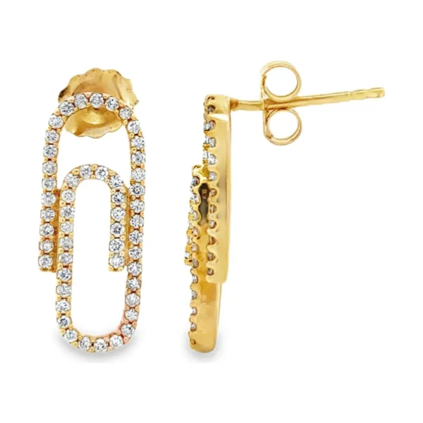 Paperclip Diamond Stud Earrings