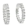 Emerald Cut Diamond Hoops