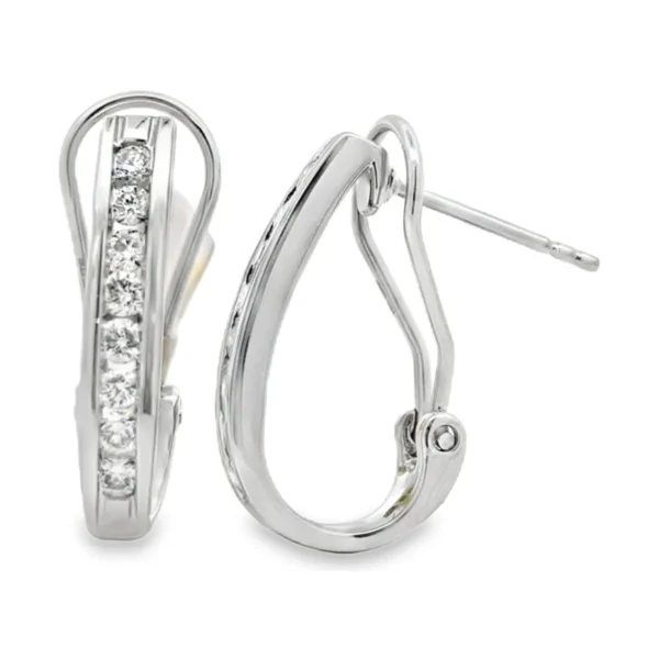 Channel Diamond Hoop Earrings