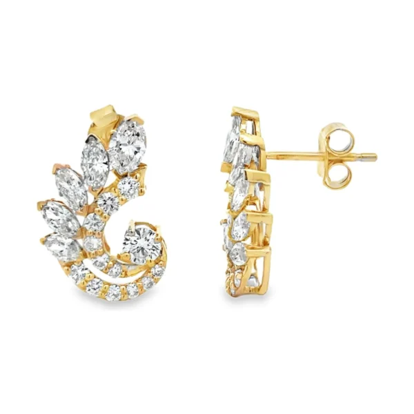 Marquise Diamond Cluster Earrings
