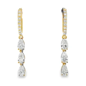 Pear Diamond Drop Earrings
