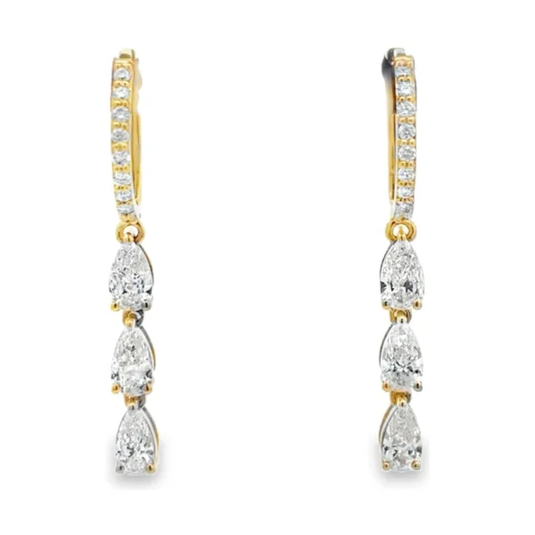 Pear Diamond Drop Earrings