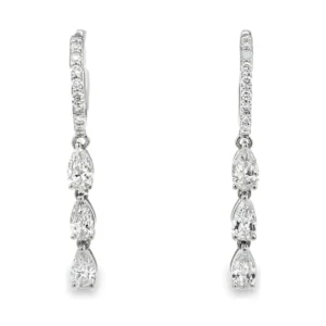 Pear Diamond Drop Earrings