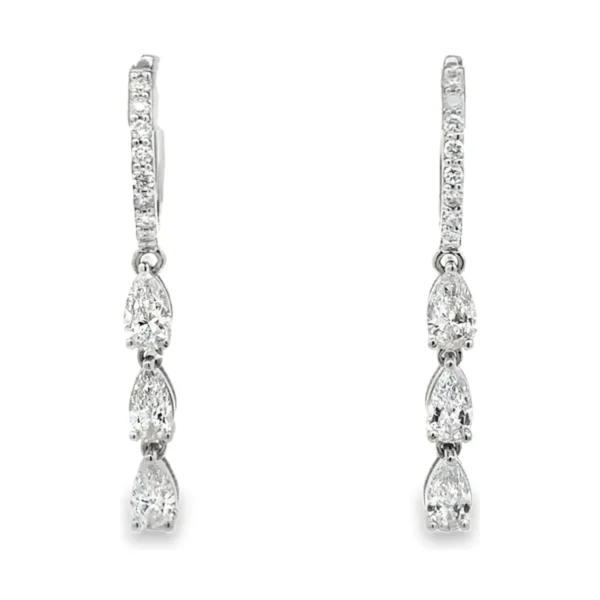 Pear Diamond Drop Earrings