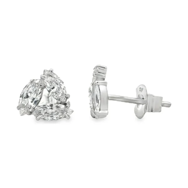 Marquise Diamond Cluster Earrings