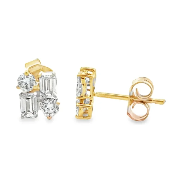 Cluster Diamond Stud Earrings