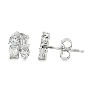 Cluster Diamond Stud Earrings