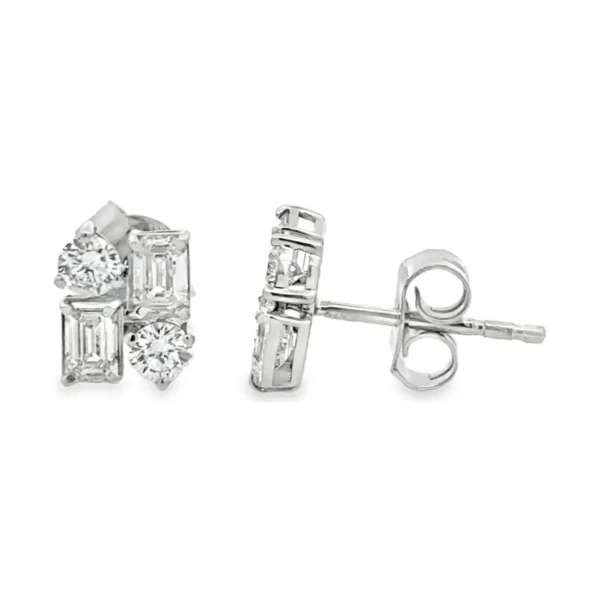 Cluster Diamond Stud Earrings