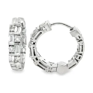 Baguette Diamond Hoop Earrings