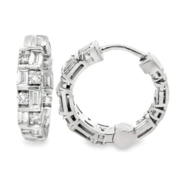 Baguette Diamond Hoop Earrings