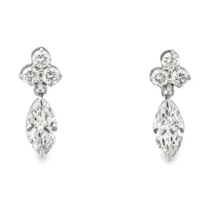 Marquise Drop Diamond Earrings