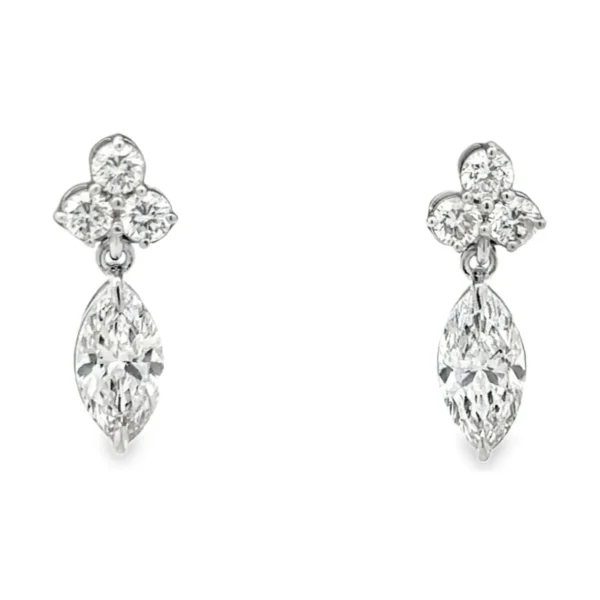 Marquise Drop Diamond Earrings