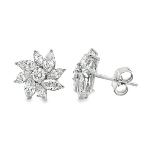 Floral Diamond Stud Earrings