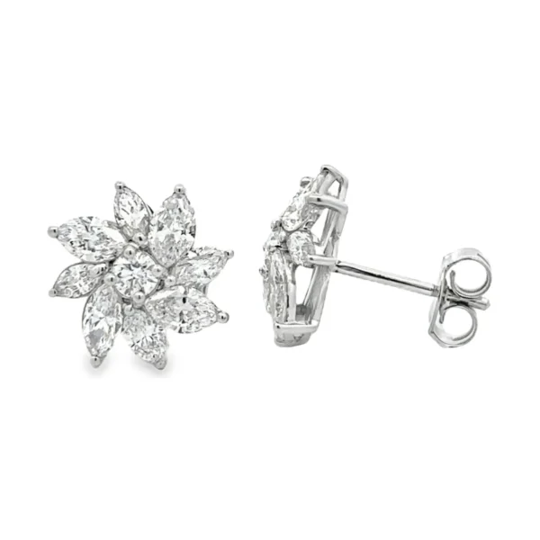 Marquise Cluster Stud Earrings