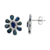 Sapphire Diamond Cluster Earrings