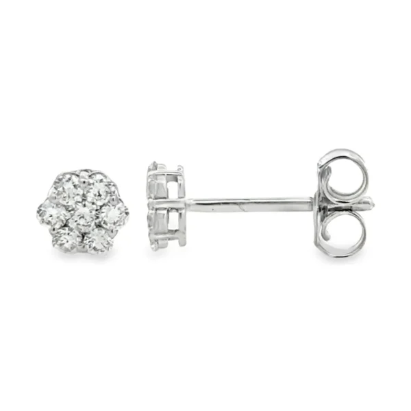 Cluster Diamond Stud Earrings