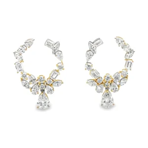 Cluster Diamond Hoop Earrings