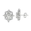 Emerald Diamond Cluster Earrings