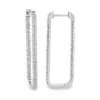 Rectangular Diamond Hoop Earrings