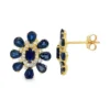 Sapphire Floral Stud Earrings