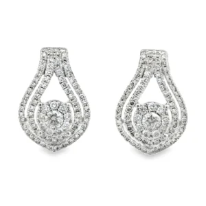Teardrop Halo Diamond Earrings