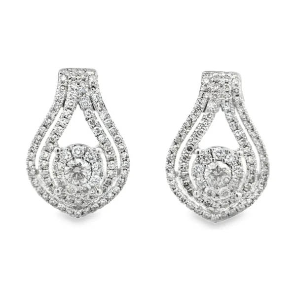 Teardrop Halo Diamond Earrings