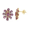 Floral Gemstone Stud Earrings