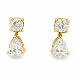Pear Diamond Drop Earrings