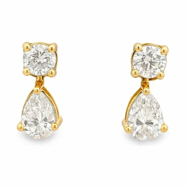 Pear Diamond Drop Earrings