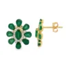 Emerald Flower Stud Earrings