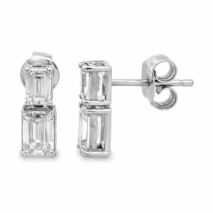 Emerald Cut Diamond Earrings