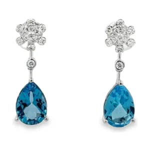 Pear Gemstone Drop Earrings