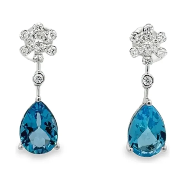 Pear Gemstone Drop Earrings