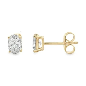 Oval Lab Diamond Stud Earrings