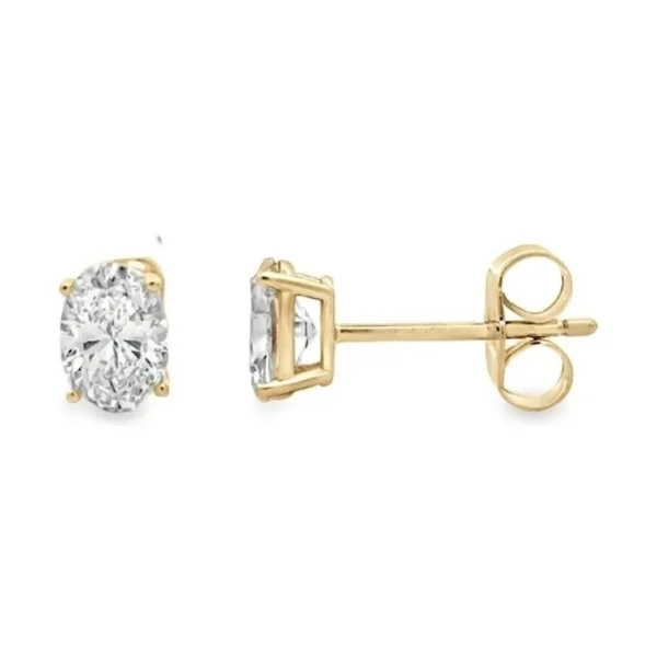 Oval Lab Diamond Stud Earrings