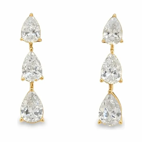 Pear Diamond Drop Earrings