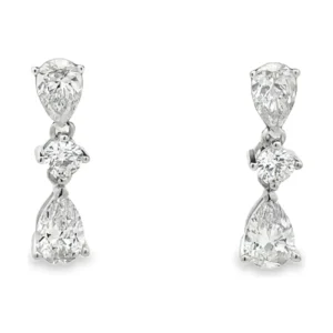 Pear Diamond Drop Earrings