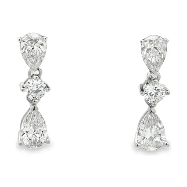 Pear Diamond Drop Earrings