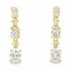 Oval Diamond Drop Earrings