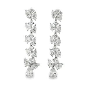 Cluster Diamond Drop Earrings