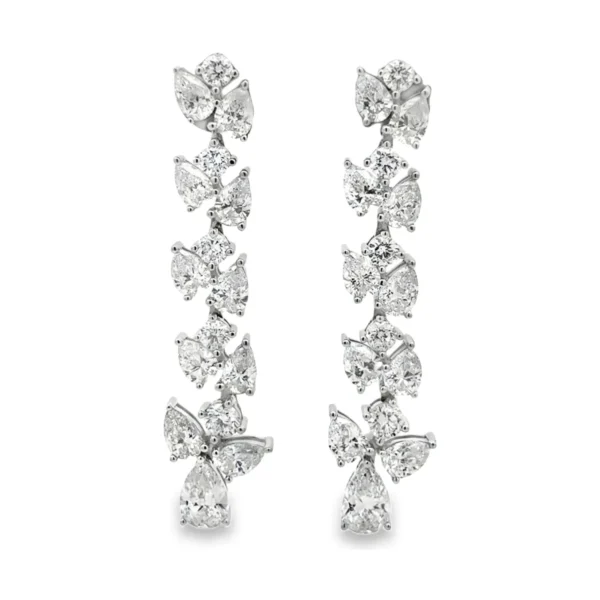 Cluster Diamond Drop Earrings