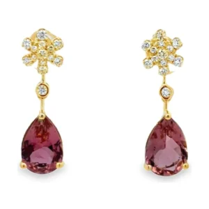 Pear Gemstone Drop Earrings
