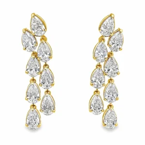 Pear Diamond Drop Earrings
